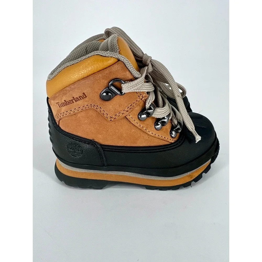 Timberland Size 7 Toddlers‎ Euro Hiker Shell Toe Hiking Boots Wheat/Black